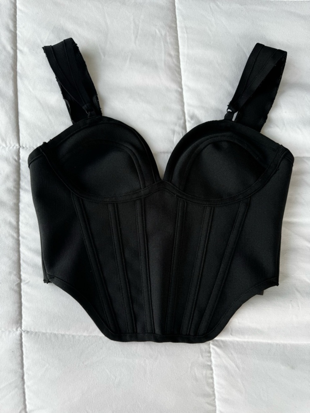 Black Bustier Crop Top